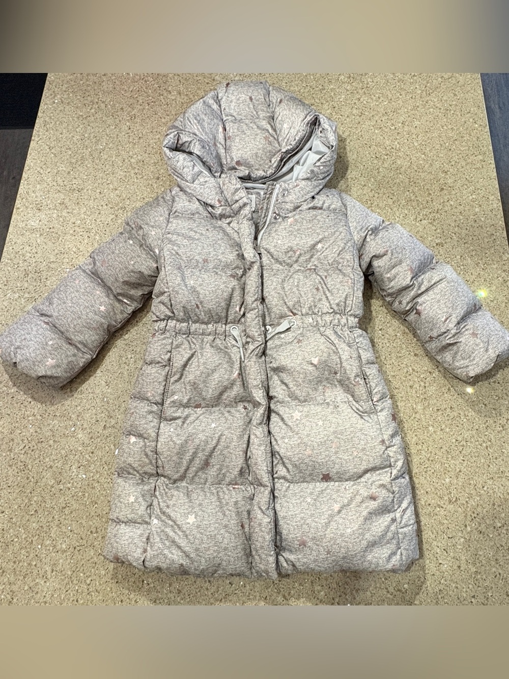 GAP Baby Heather Gray Hooded Jacket with White Trim